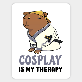 Cosplay is my therapy Capybara Samurai Magnet